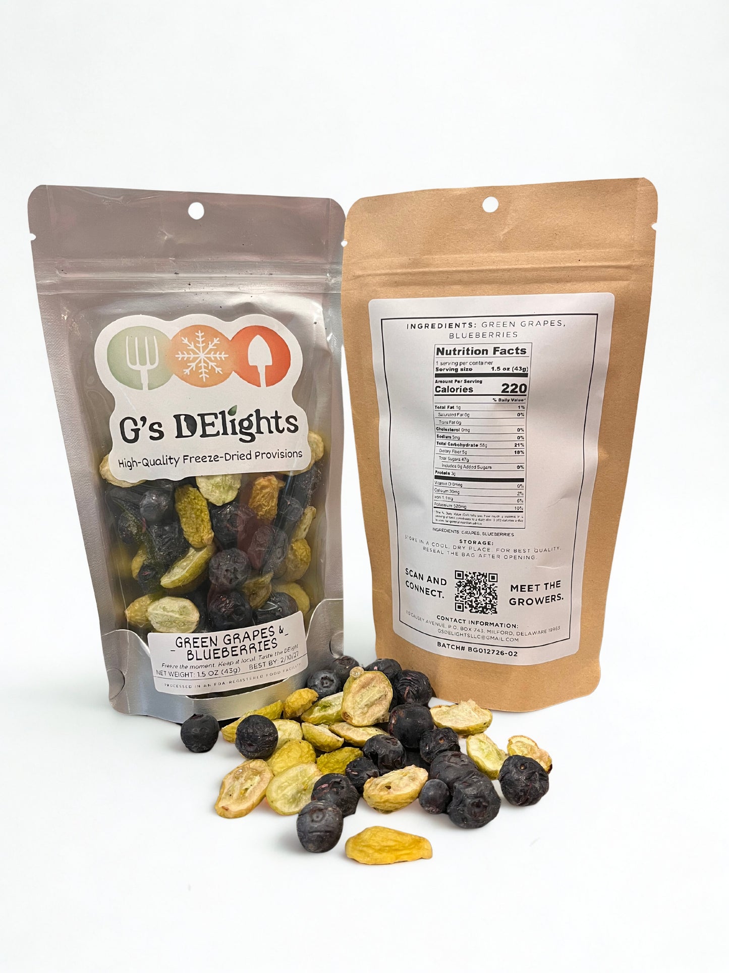 Freeze-Dried Green Grape & Blueberry Blend