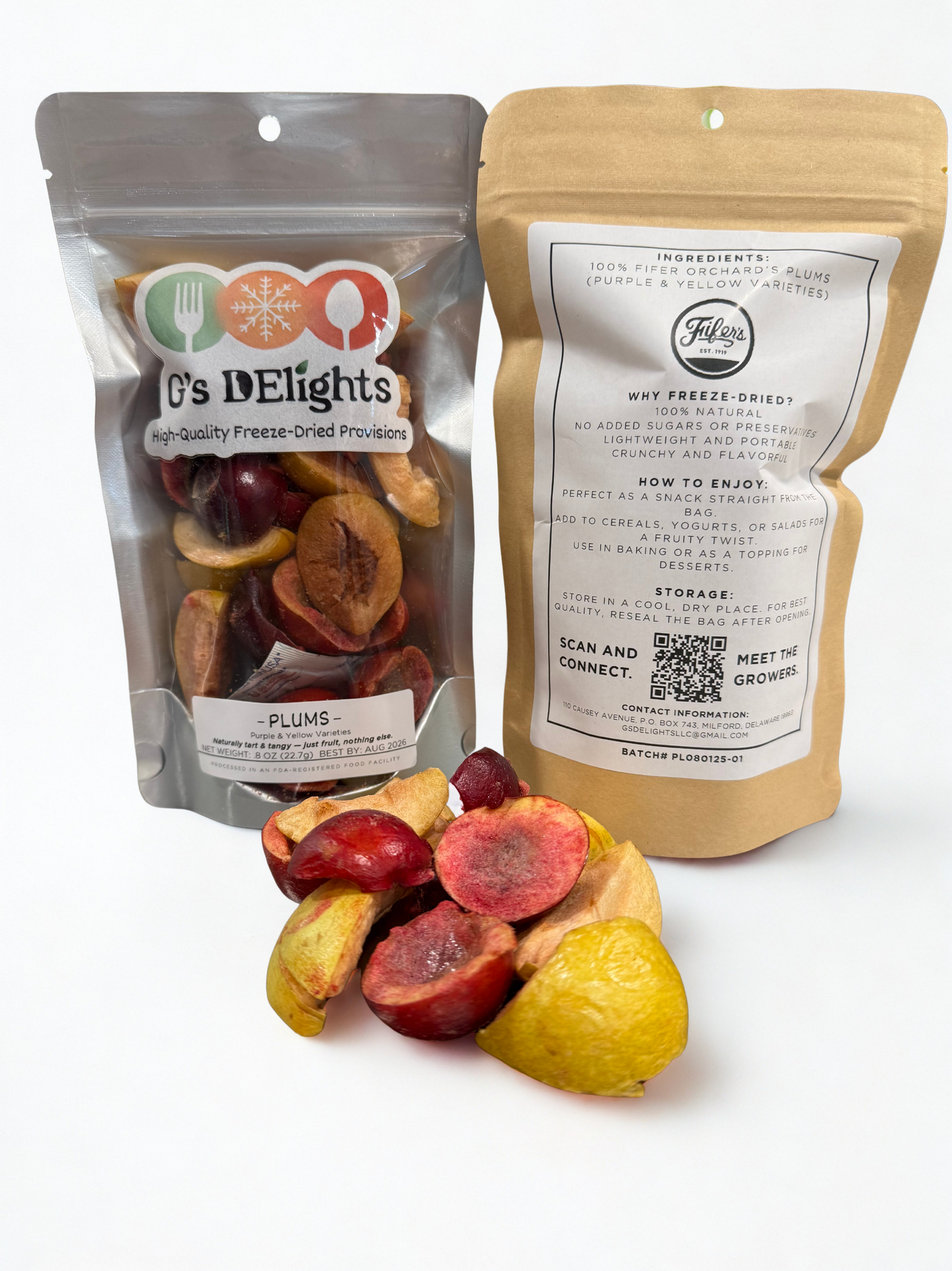 Fifer Orchards Freeze Dried Plums (Purple & Yellow Varieties)