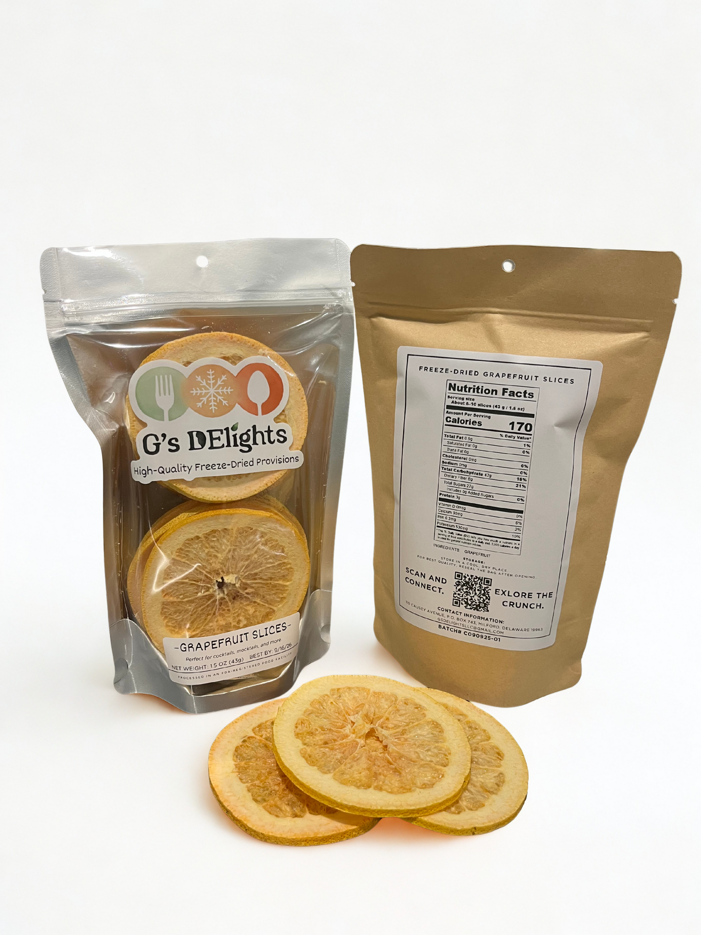 Freeze-Dried Grapefruit Slices