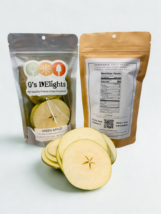 Freeze-Dried Green Apple Slices with Honey & Sea Salt