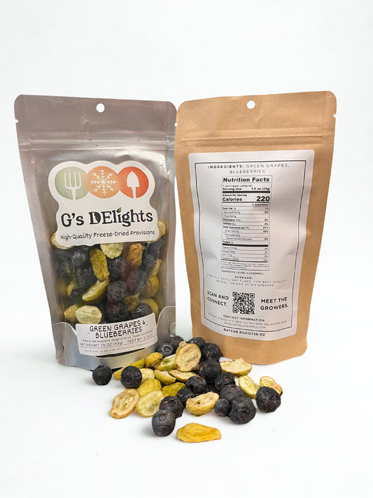 Freeze-Dried Green Grape & Blueberry Blend