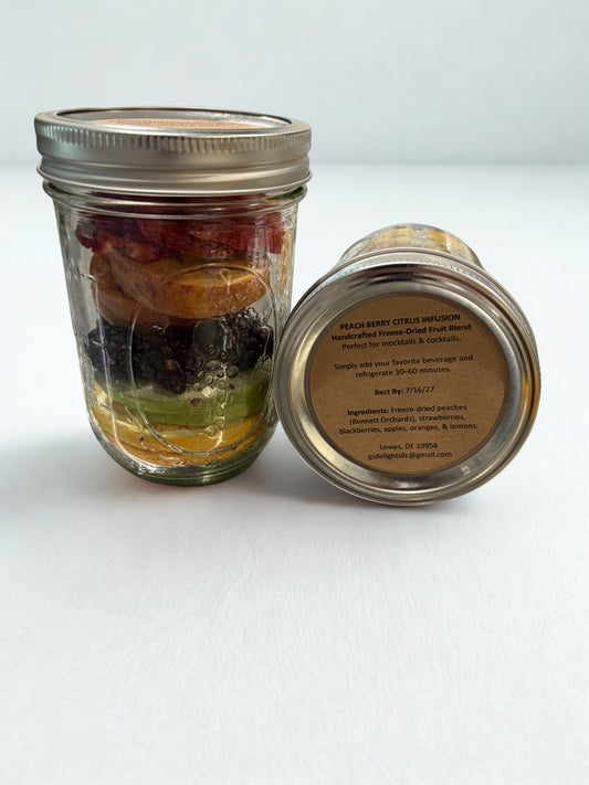 Peach Berry Citrus Infusion | 16 oz Mason Jar